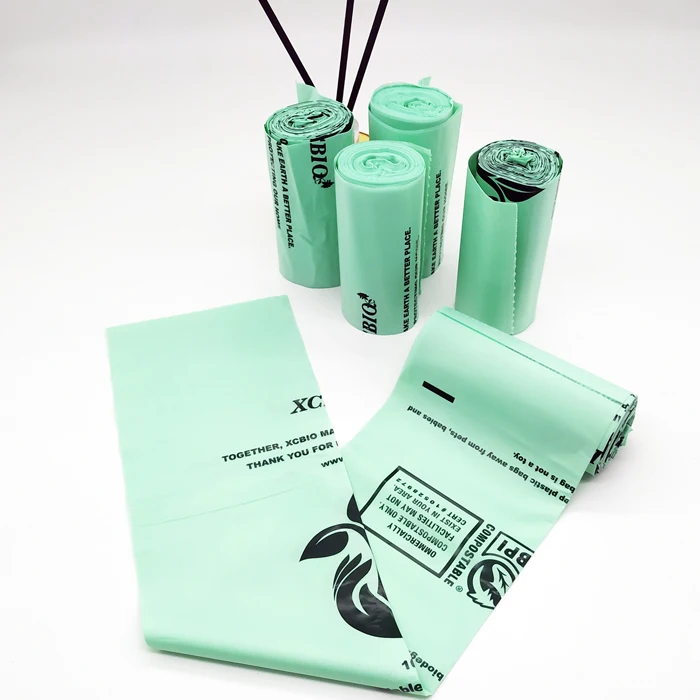 100% biodegradable garbage trash bag compostable garbage bags plant base biodegradable bags