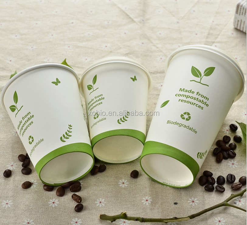 Wholesale 100% Biodegradable compostable PLA Coffee cup paper cup