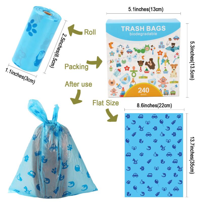 custom printed biodegradable plastic pet dog waste bags for ready shipping