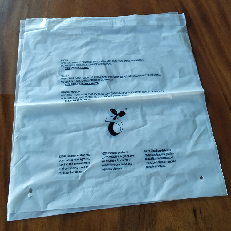 Transparent clothing bag supply of biodegradable bags eco-friendly cornstarch self-adhesive bag